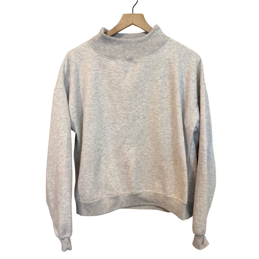 Royce Brand Sweatshirt Medium Gray Mock Neck Oversized Heathered Pullover